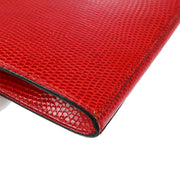 Hermes * 1989 Rouge Moyen Lizard Kelly Clutch Bag