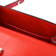 Hermes * 1989 Rouge Moyen Lizard Kelly Clutch Bag