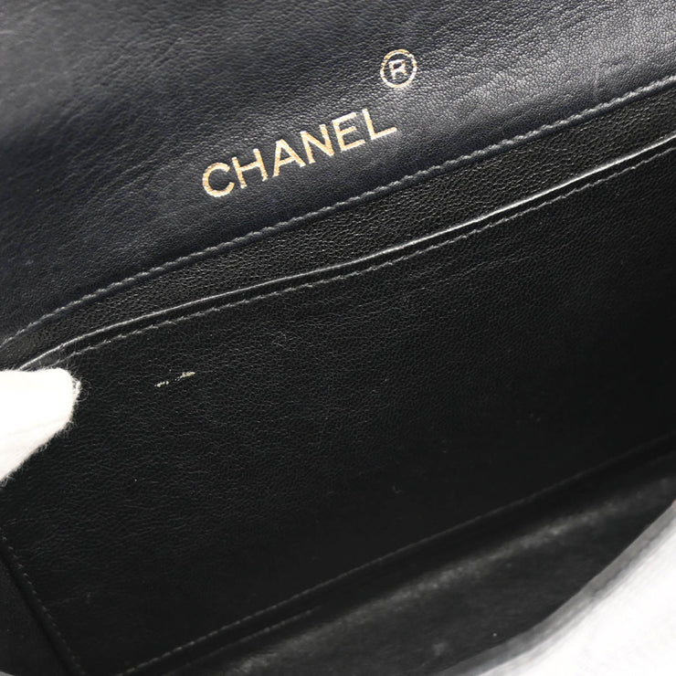 Chanel * 1986-1988 Black Lizard Chain Shoulder Bag