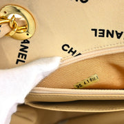 Chanel * 1994-1996 Beige Canvas Maxi Classic Flap Shoulder Bag