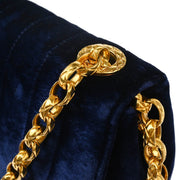 Chanel * 1991-1994 Blue Velvet Mademoiselle Chain Shoulder Bag