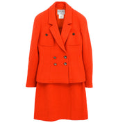 Chanel 1997 Setup Suit Jacket Skirt Orange #38