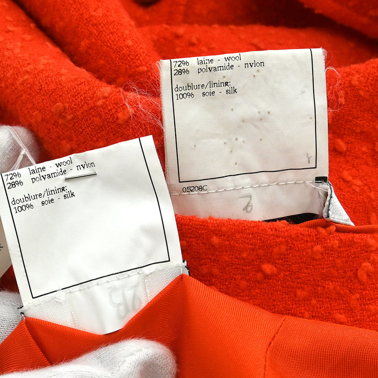 Chanel 1997 Setup Suit Jacket Skirt Orange #38