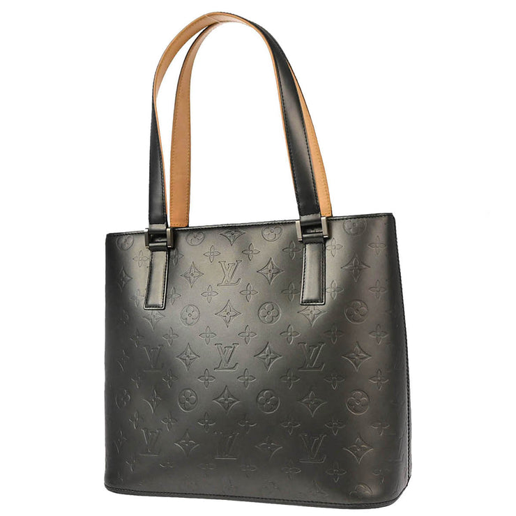 Louis Vuitton 2003 Black Monogram Mat Stockton Tote Handbag M55112