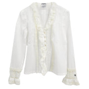 Chanel 2004 Lace Blouse White #38