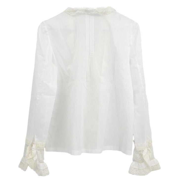 Chanel 2004 Lace Blouse White #38