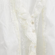 Chanel 2004 Lace Blouse White #38