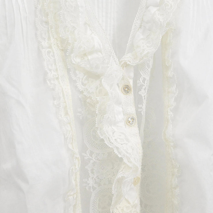 Chanel 2004 Lace Blouse White #38