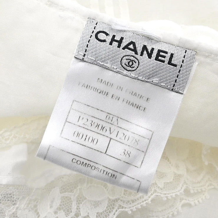 Chanel 2004 Lace Blouse White #38