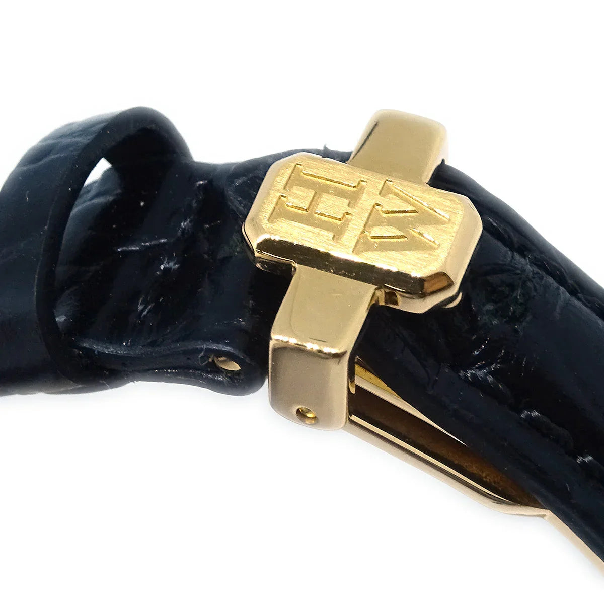 Harry Winston * Ref.330LQG Avenue C Quartz Watch 18KYG Black Crocodile