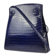 Hermes * 1992 Blue Crocodile Kelly Sport GM Shoulder Bag