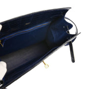 Hermes * 1992 Blue Crocodile Kelly Sport GM Shoulder Bag