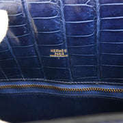 Hermes * 1992 Blue Crocodile Kelly Sport GM Shoulder Bag