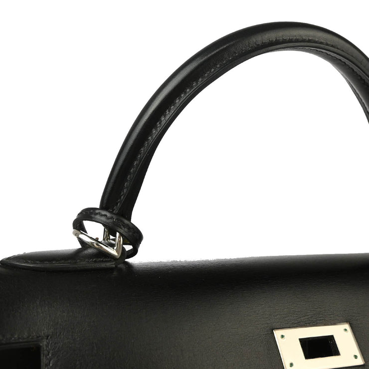 Hermes * 2006 Black Box Calf Kelly 28 Sellier 2way Shoulder Handbag