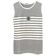 Chanel Sleeveless Top Black White #42