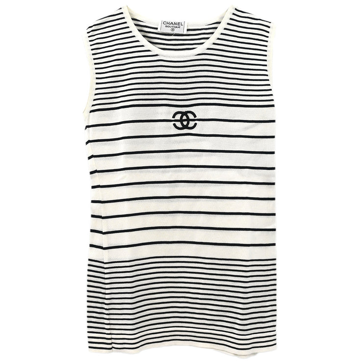 Chanel Sleeveless Top Black White #42