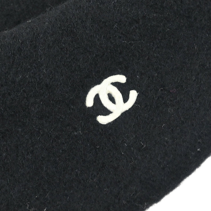 Chanel Black Hat Beret #57 Small Good