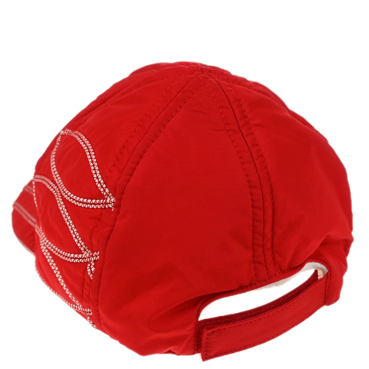 Chanel Sport Line Cap Hat Red #M Small Good