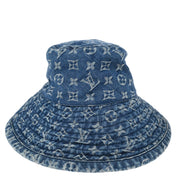 Louis Vuitton Blue Monogram Denim Bucket Hat #S Small Good