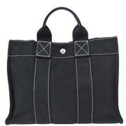 Hermes Black Canvas Deauville PM Tote Handbag