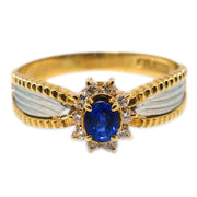 Ring 18KYG PT900 Sapphire #54 #14