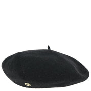 Chanel Black Hat Beret Small Good