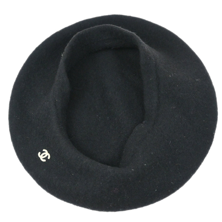 Chanel Black Hat Beret Small Good