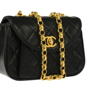 Chanel Black Lambskin Chain Shoulder Bag