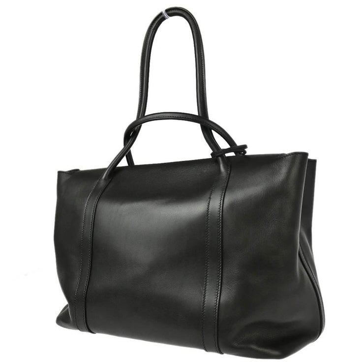 Hermes Black Evercalf Initiale Shoulder Bag