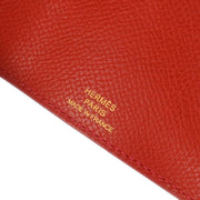 Hermes 2005 Rouge Casaque Epsom Bearn Key Case Small Good