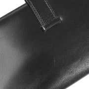 Hermes 2001 Black Box Calf Bearn Bifold Long Wallet