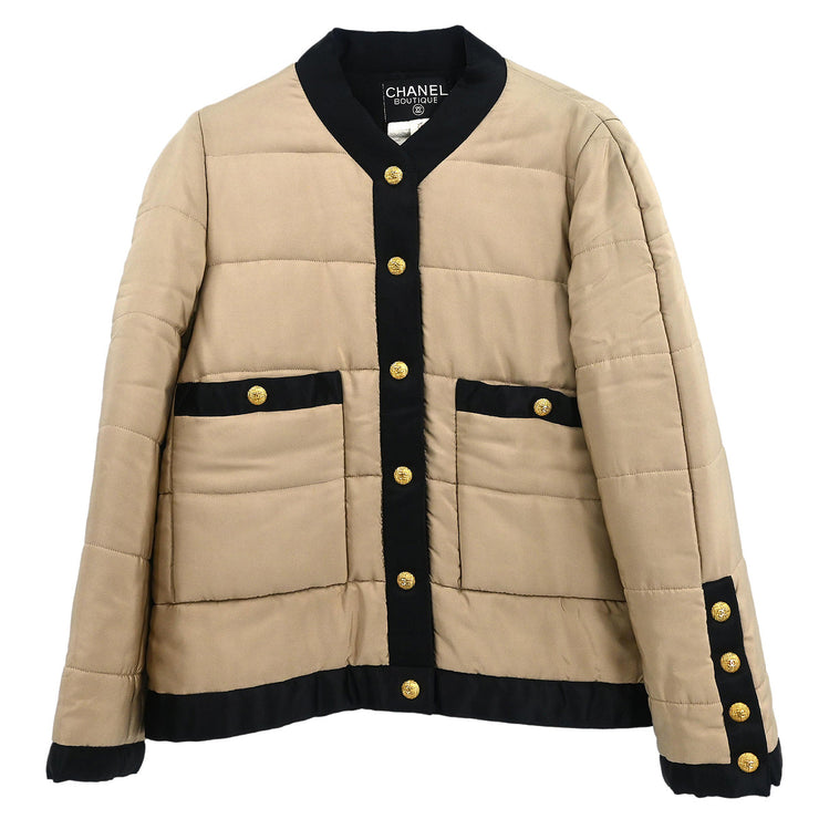 Chanel Collarless Jacket Beige #38