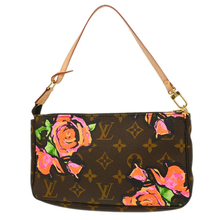 Louis Vuitton 2009 Monogram Rose Pochette Accessoires Handbag M48615