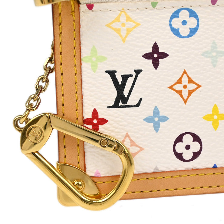 Louis Vuitton 2004 White Multicolor Pochette Cles Coin Purse M92655