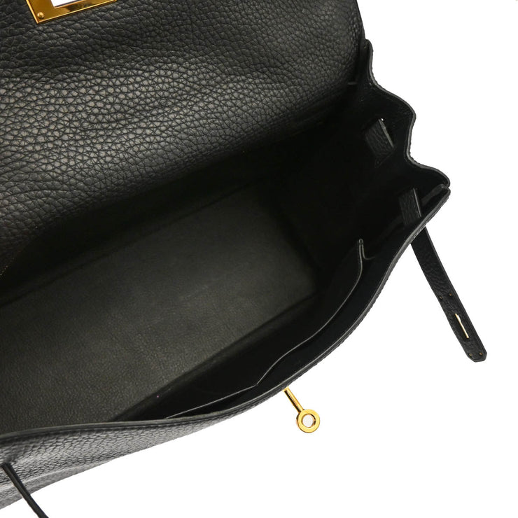 Hermes 2009 Black Togo Kelly 32 Retourne 2way Shoulder Handbag