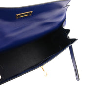 Hermes Blue Box Calf Kelly 32 Sellier 2way Shoulder Handbag