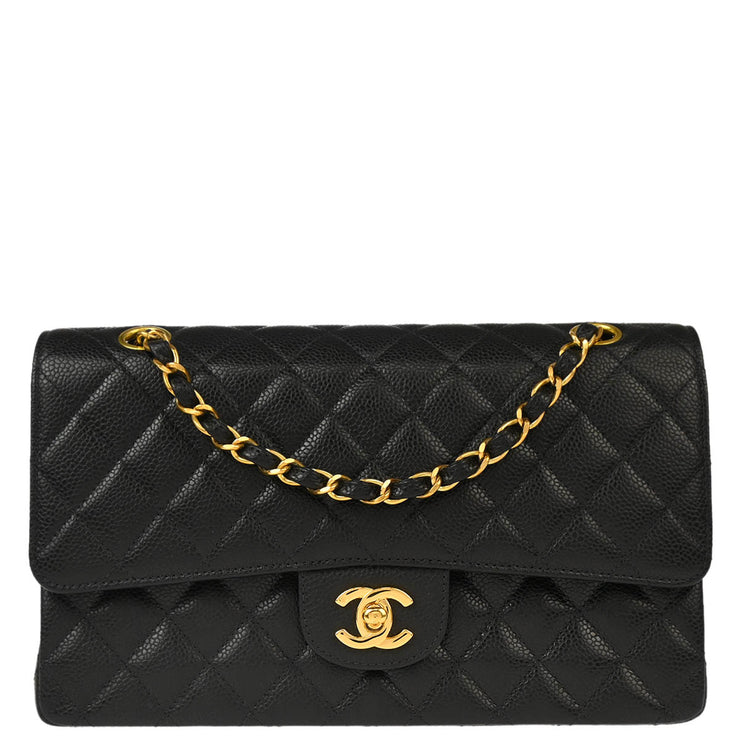 Chanel Black Caviar Medium Classic Double Flap Shoulder Bag