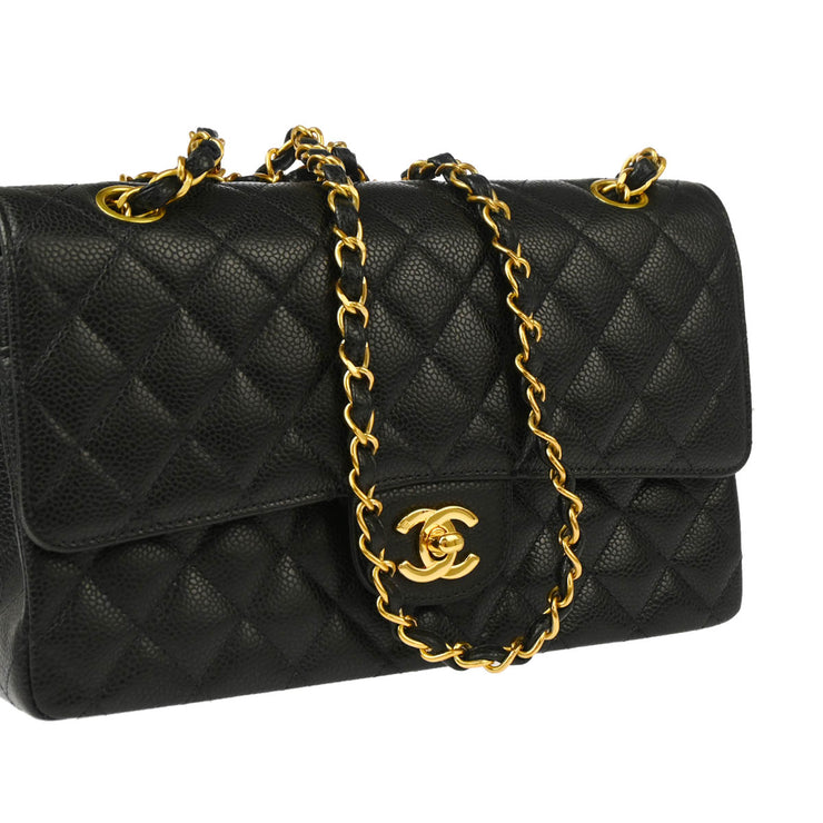 Chanel Black Caviar Medium Classic Double Flap Shoulder Bag