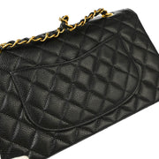 Chanel Black Caviar Medium Classic Double Flap Shoulder Bag