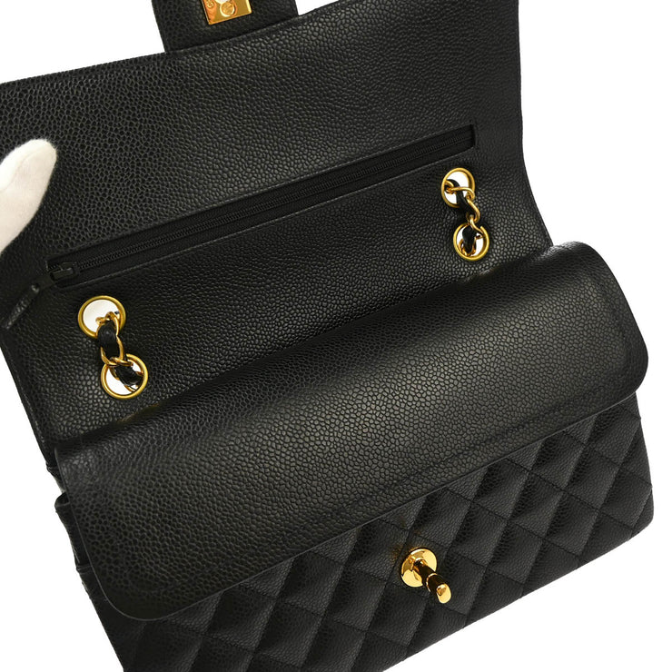 Chanel Black Caviar Medium Classic Double Flap Shoulder Bag