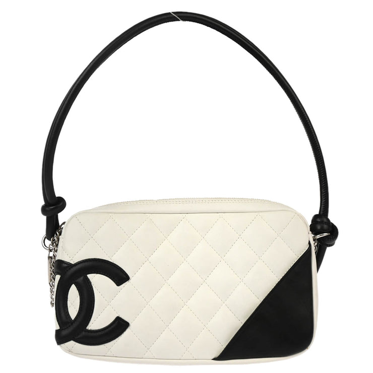 Chanel 2004-2005 White Calfskin Cambon Ligne Handbag