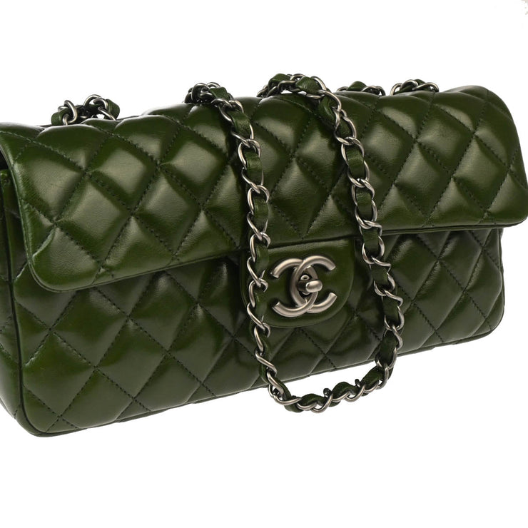 Chanel 2008-2009 Green Lambskin East West Chain Shoulder Bag