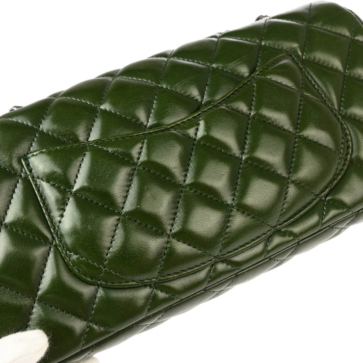 Chanel 2008-2009 Green Lambskin East West Chain Shoulder Bag