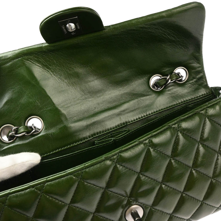 Chanel 2008-2009 Green Lambskin East West Chain Shoulder Bag