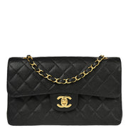 Chanel Black Caviar Small Classic Double Flap Shoulder Bag