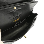 Chanel 2001-2003 Black Caviar Small Classic Double Flap Shoulder Bag