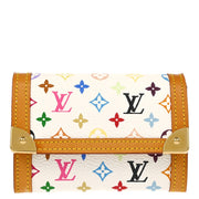 Louis Vuitton 2008 White Multicolor Porte Monnaie Plat Wallet M92657