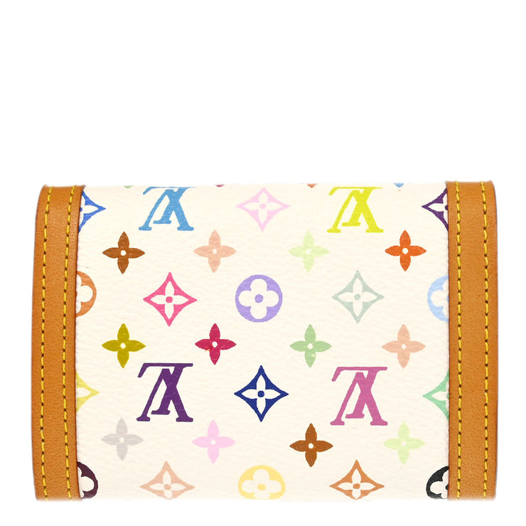 Louis Vuitton 2008 White Multicolor Porte Monnaie Plat Wallet M92657