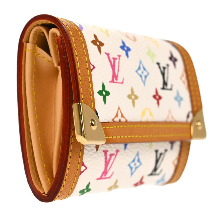 Louis Vuitton 2008 White Multicolor Porte Monnaie Plat Wallet M92657