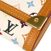 Louis Vuitton 2008 White Multicolor Porte Monnaie Plat Wallet M92657